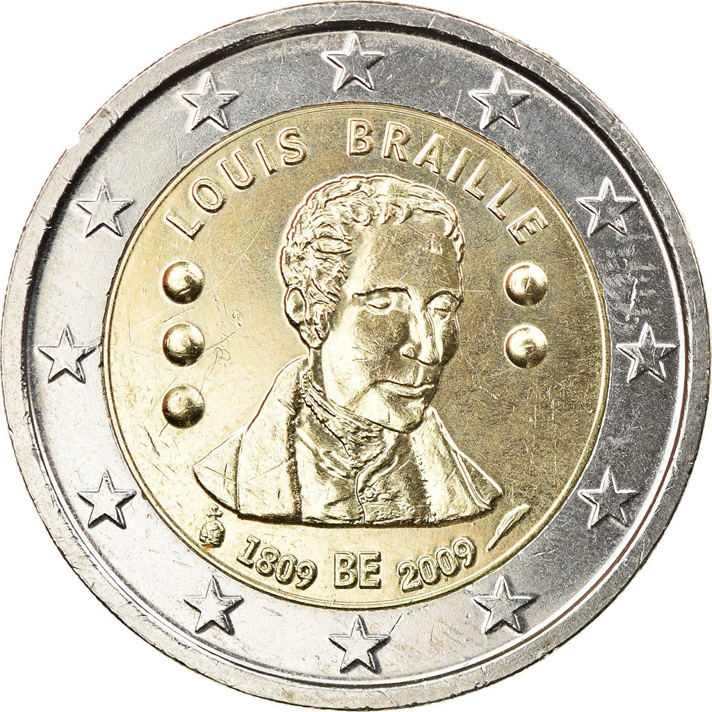 Belgique, 2 Euro, Louis Braille, 2009, Bruxelles, TTB+, Bi-Metallic, KM:288