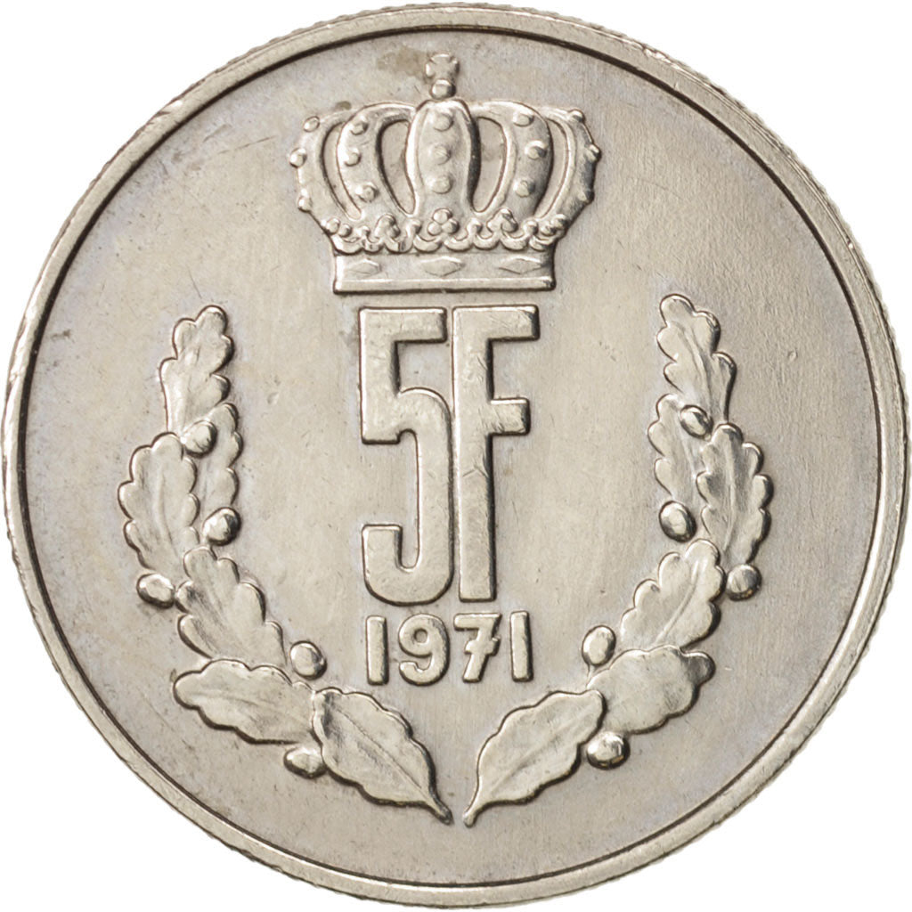 Coin, Luxembourg, Jean, 5 Francs, 1971, AU(50-53), Copper-nickel, KM:56