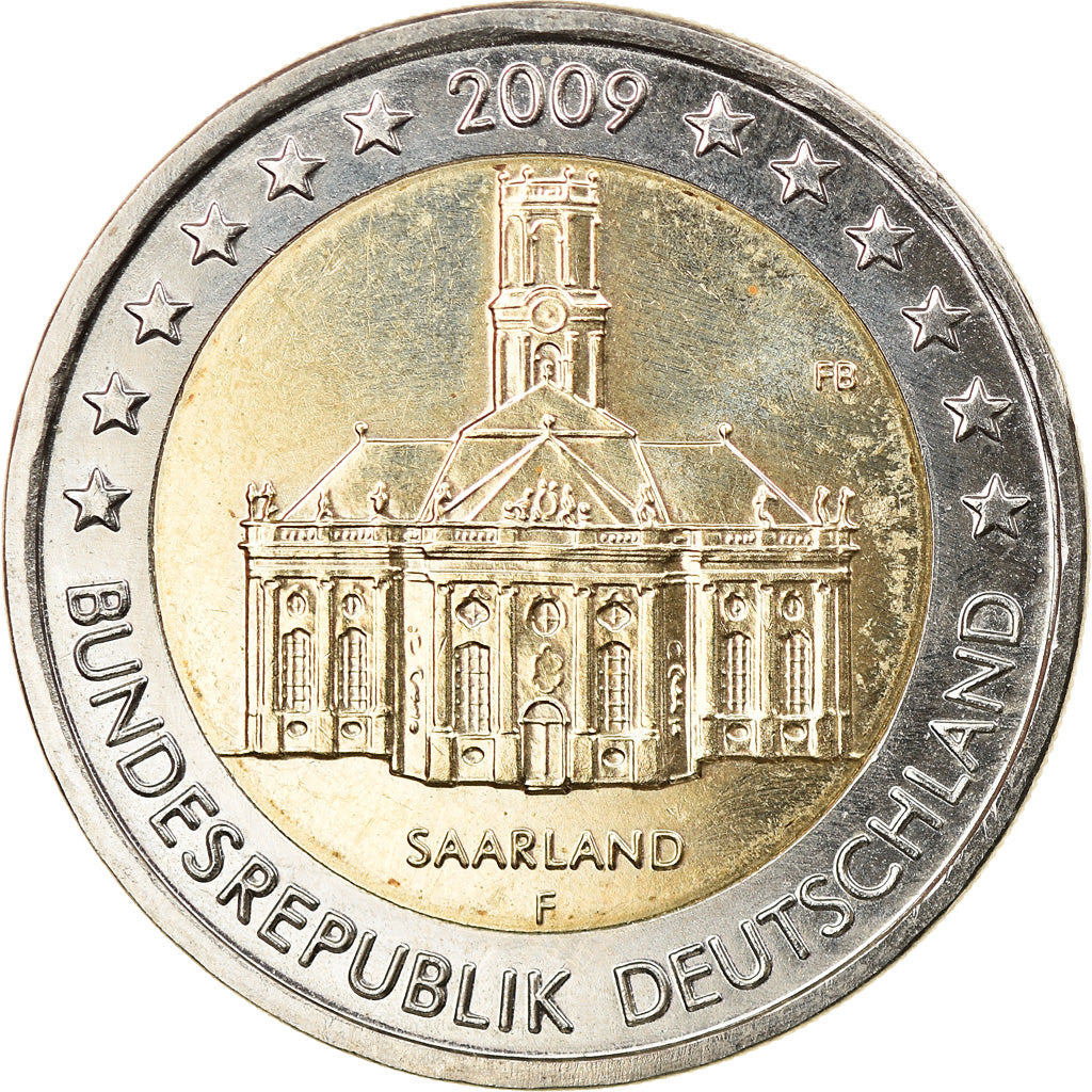 Federale Duitse Republiek, 2 Euro, Saarland, 2009, Stuttgart, UNC-, Bi-Metallic