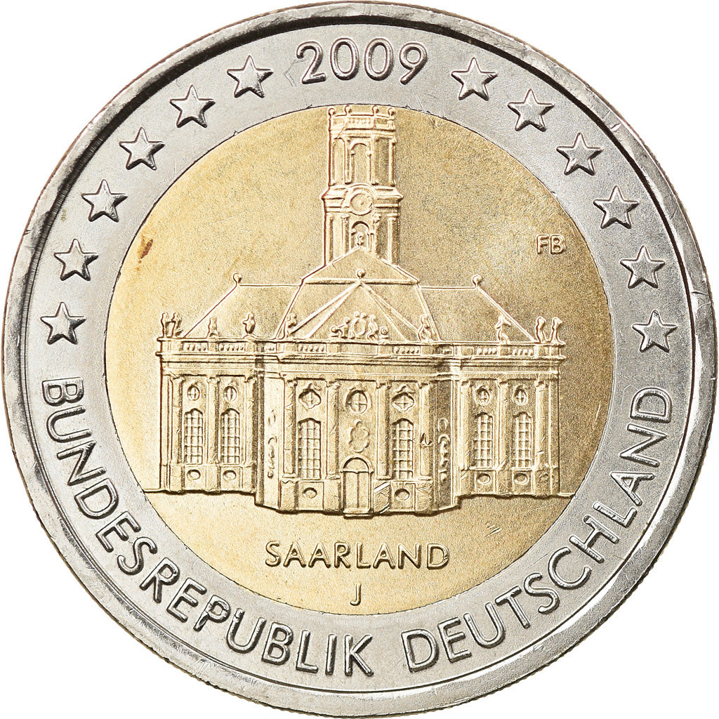 Niemcy - RFN, 2 Euro, Building in Saarland, 2009, Hambourg, MS(63)