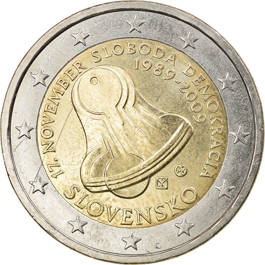 Slovakia, 2 Euro, Freedom, 17 November 1989, 20th Anniversary, 2009, Kremnica