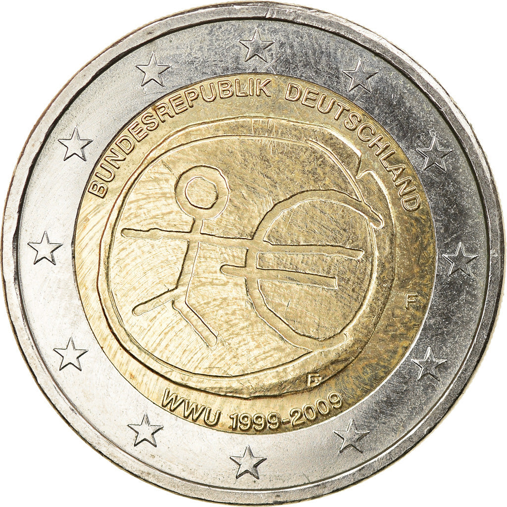 GERMANY - FEDERAL REPUBLIC, 2 Euro, EMU, 2009, Stuttgart, MS(63), Bi-Metallic