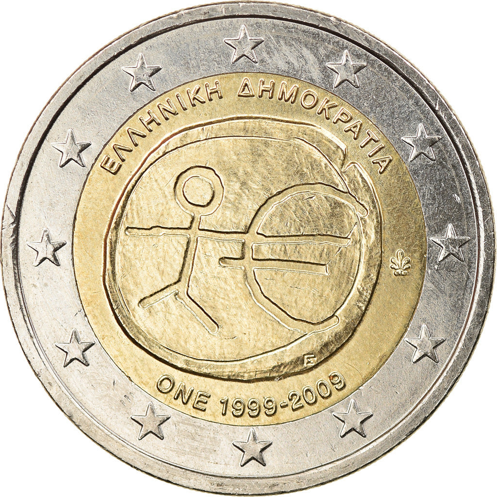Grecia, 2 Euro, EMU, 2009, SC, Bimetálico, KM:227