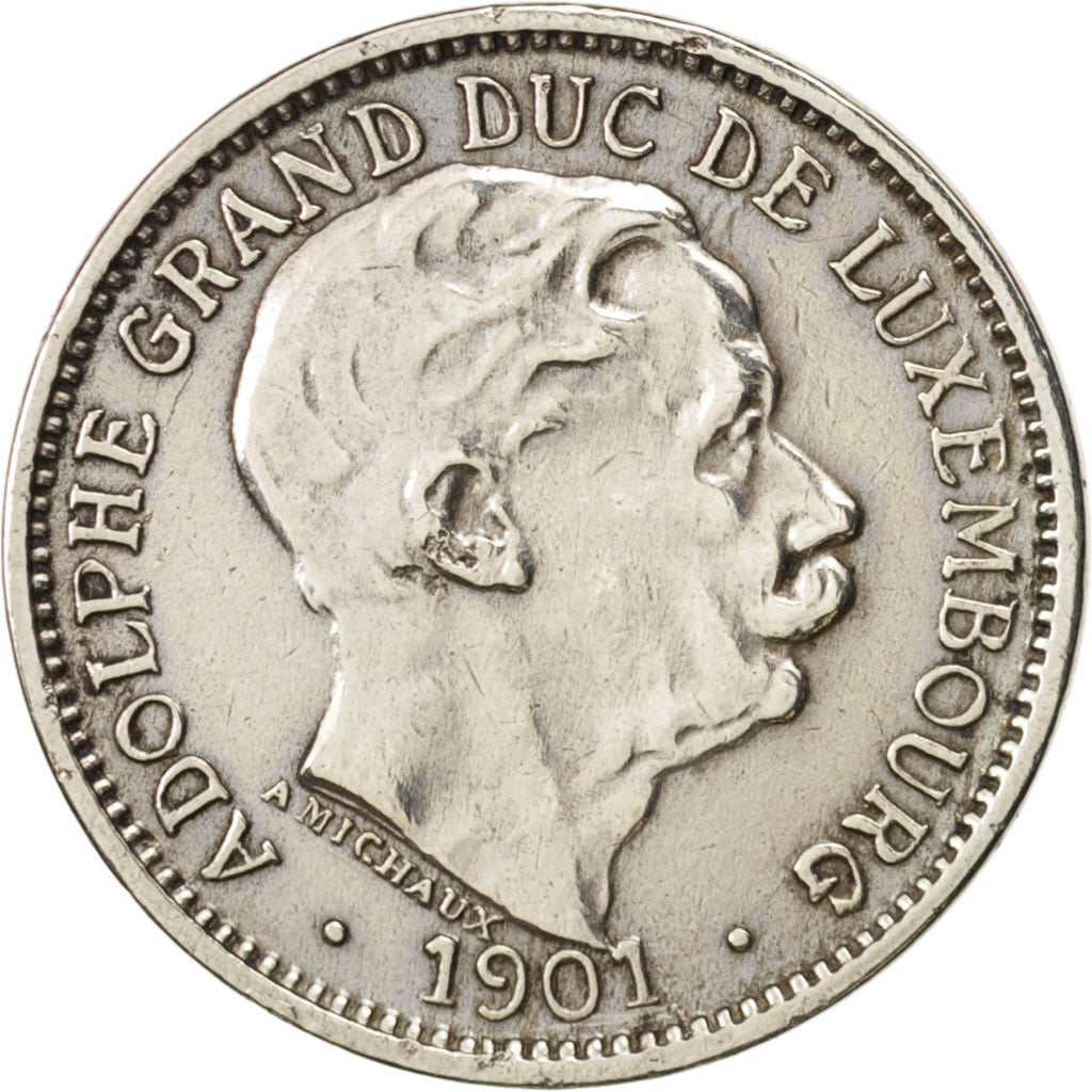 Luxembourg, Adolphe, 10 Centimes, 1901, AU(50-53), Copper-nickel, KM:25