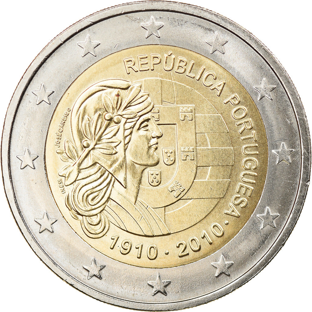 Portugal, Portuguese Republic, 100th Anniversary, 2 Euro, 2010, Lisbonne, SPL