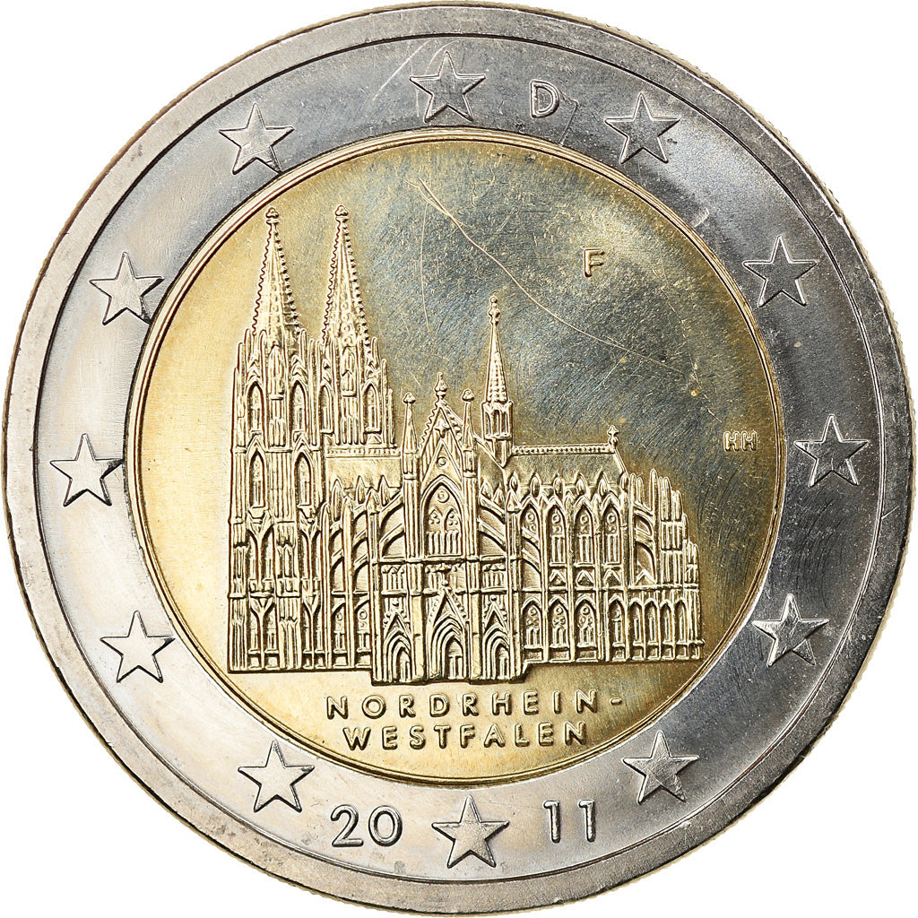 GERMANIA - REPUBBLICA FEDERALE, 2 Euro, 2011, Stuttgart, BB+, Bi-metallico