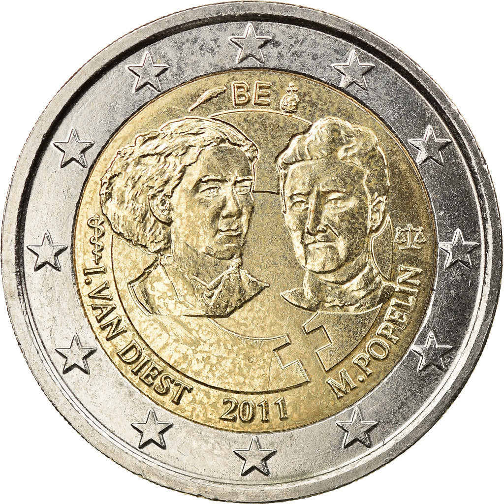 België, 2 Euro, 2011, Brussels, ZF+, Bi-Metallic, KM:308