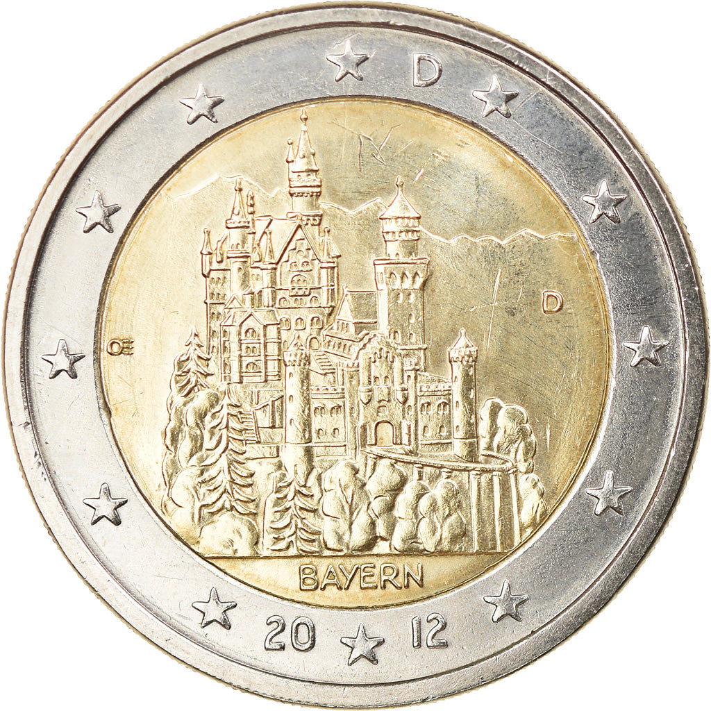Bundesrepublik Deutschland, 2 Euro, BAYERN, 2012, Munich, SS+, Bi-Metallic