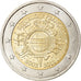 Frankrijk, 2 Euro, 10 Jahre Euro, 2012, Paris, UNC-, Bi-Metallic, KM:1846