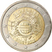 Slovenia, 2 Euro, 10 ans de l'Euro, 2012, SPL, Bi-metallico, KM:107