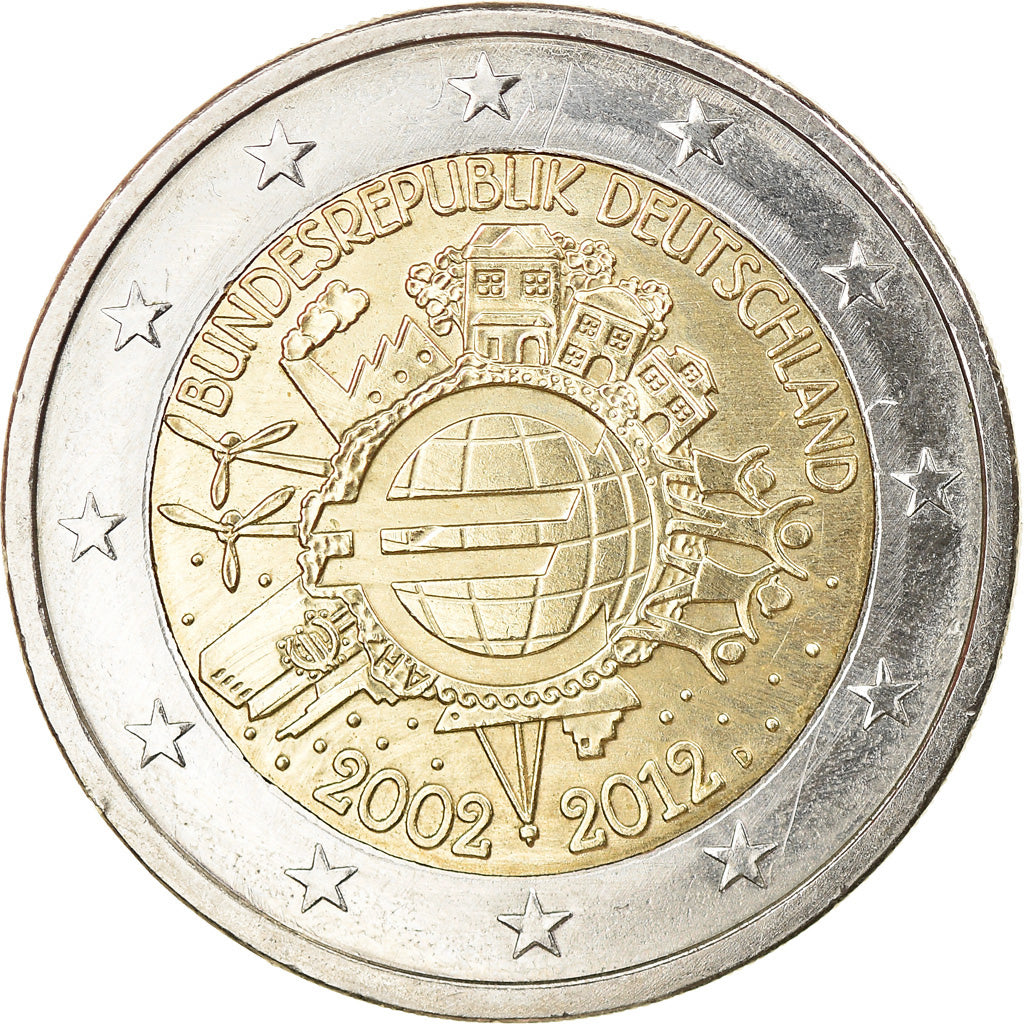 Bundesrepublik Deutschland, 2 Euro, 10 years euro, 2012, Munich, UNZ
