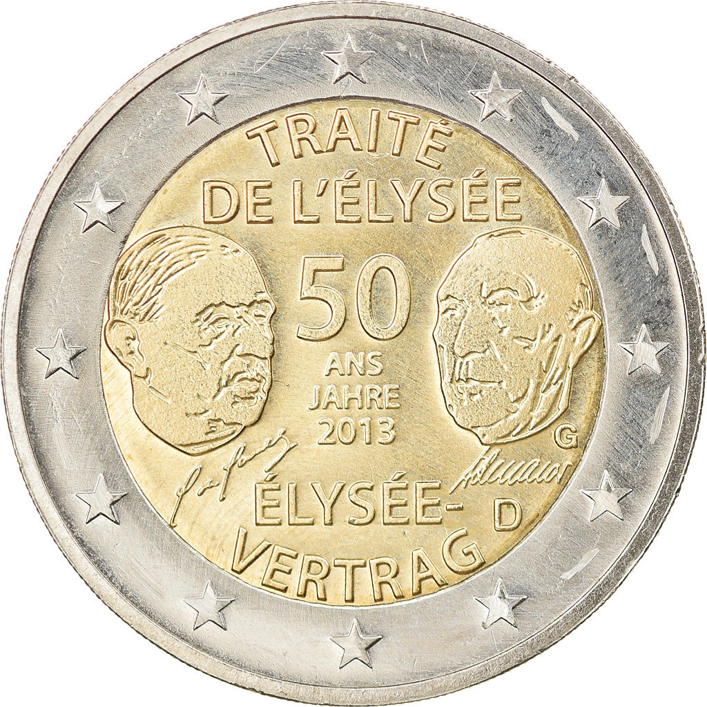 Bundesrepublik Deutschland, 2 Euro, Traité de l'Elysée, 2013, Karlsruhe, UNZ