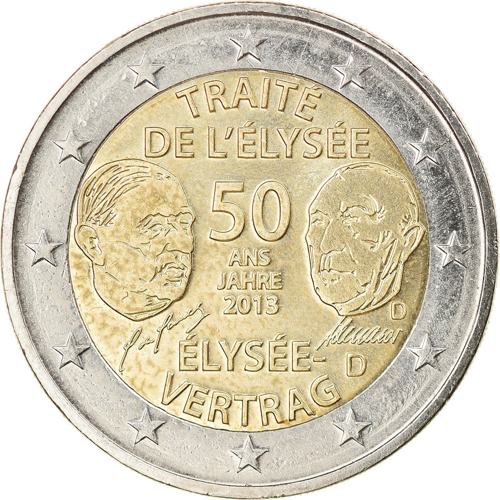 Bundesrepublik Deutschland, 2 Euro, Traité de l'Elysée, 2013, Munich, UNZ