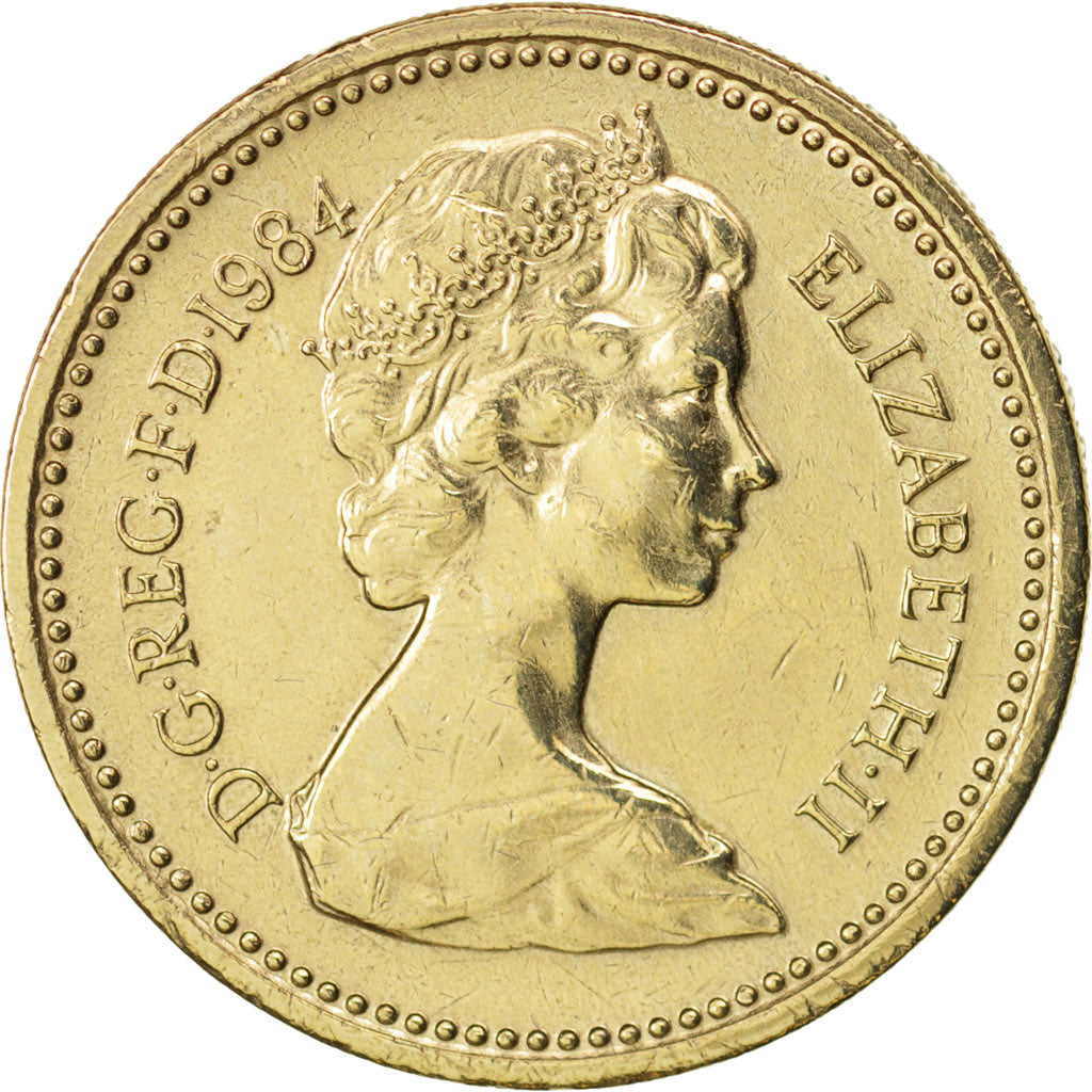 Great Britain, Elizabeth II, Pound, 1984, AU(50-53), Nickel-brass, KM:934
