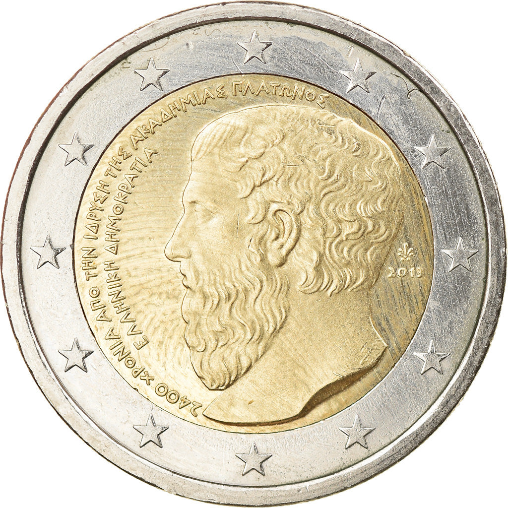 Grecia, 2 Euro, Platon, 2013, Athens, SPL, Bi-metallico, KM:New