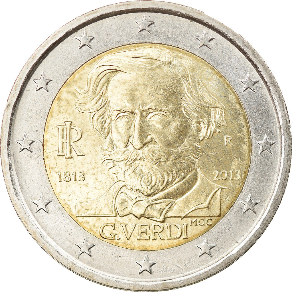Italy, 2 Euro, G. Verdi, 2013, Rome, MS(63), Bi-Metallic, KM:New