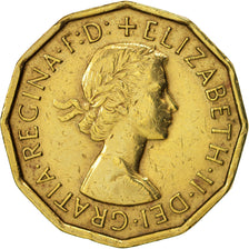 Grande-Bretagne, Elizabeth II, 3 Pence, 1960, TTB+, Nickel-brass, KM:900