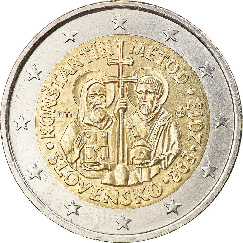Slovakia, 2 Euro, Cyrille, Methode, 2013, Kremnica, MS(63), Bi-Metallic, KM:128