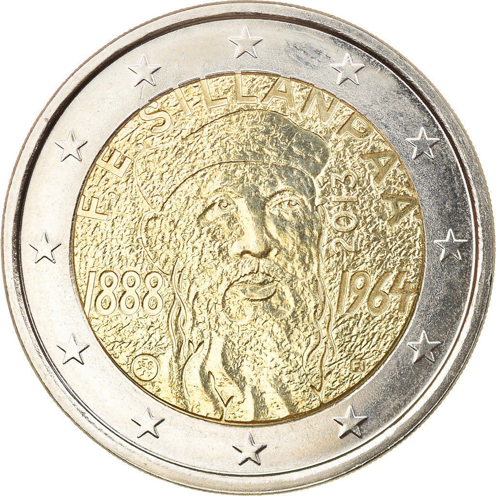 Finland, 2 Euro, Frans Eemil Sillanpää, 2013, Vantaa, MS(63), Bi-Metallic