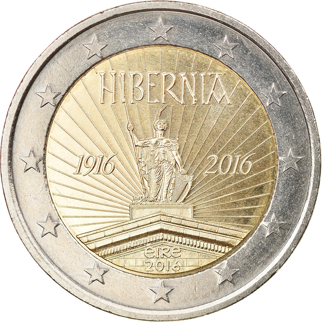 Irlanda, 2 Euro, Hibernia, 2016, MS(63), Bimetálico, KM:88