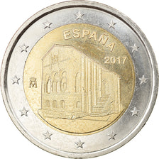 Espanha, 2 Euro, Églises du royaume des Asturies, 2017, MS(63), Bimetálico