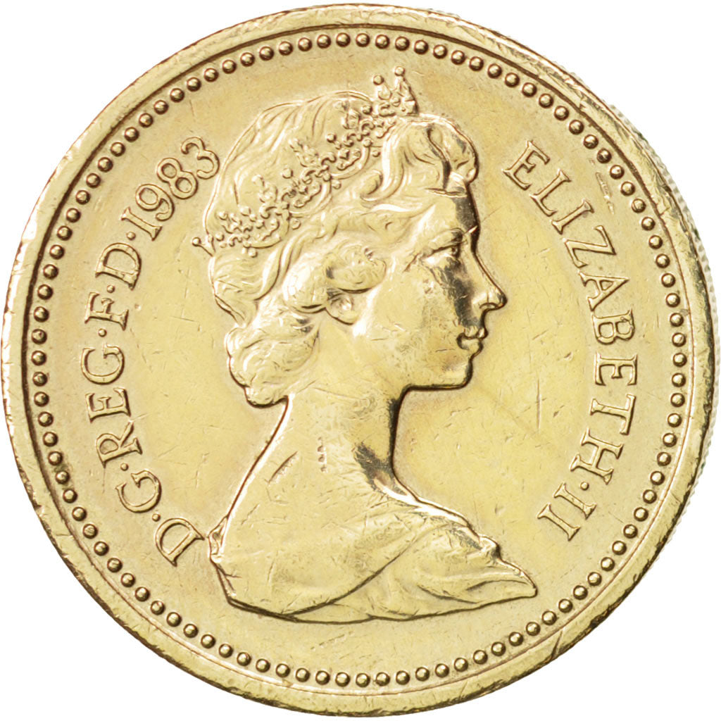 Great Britain, Elizabeth II, Pound, 1983, AU(50-53), Nickel-brass, KM:933