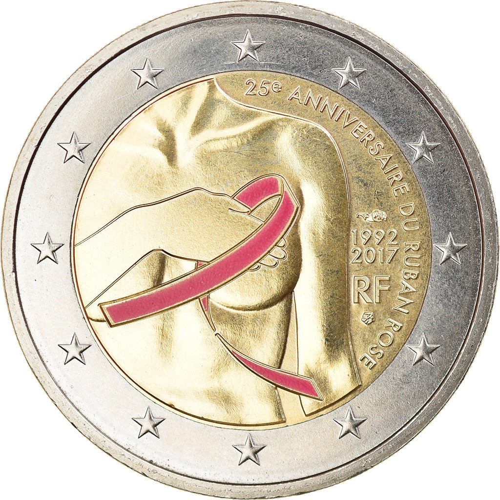 France, Monnaie de Paris, 2 Euro, Cancer du Sein, 2017, Paris, BU, MS(65-70)