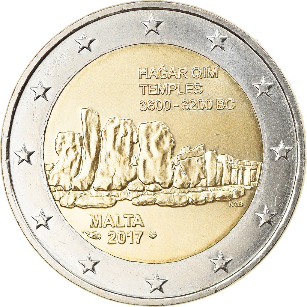 Malta, 2 Euro, Temples, 2017, FDC, Bimetálico, KM:New