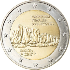 Malta, 2 Euro, Temples, 2017, FDC, Bimetálico, KM:New