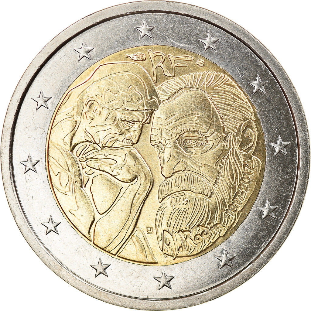 Frankrijk, 2 Euro, Auguste Rodin, 2017, Paris, UNC-, Bi-Metallic, KM:New