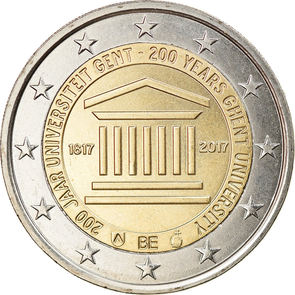 Belgium, 2 Euro, 200 ans Ghent University, 2017, MS(63), Bi-Metallic, KM:New