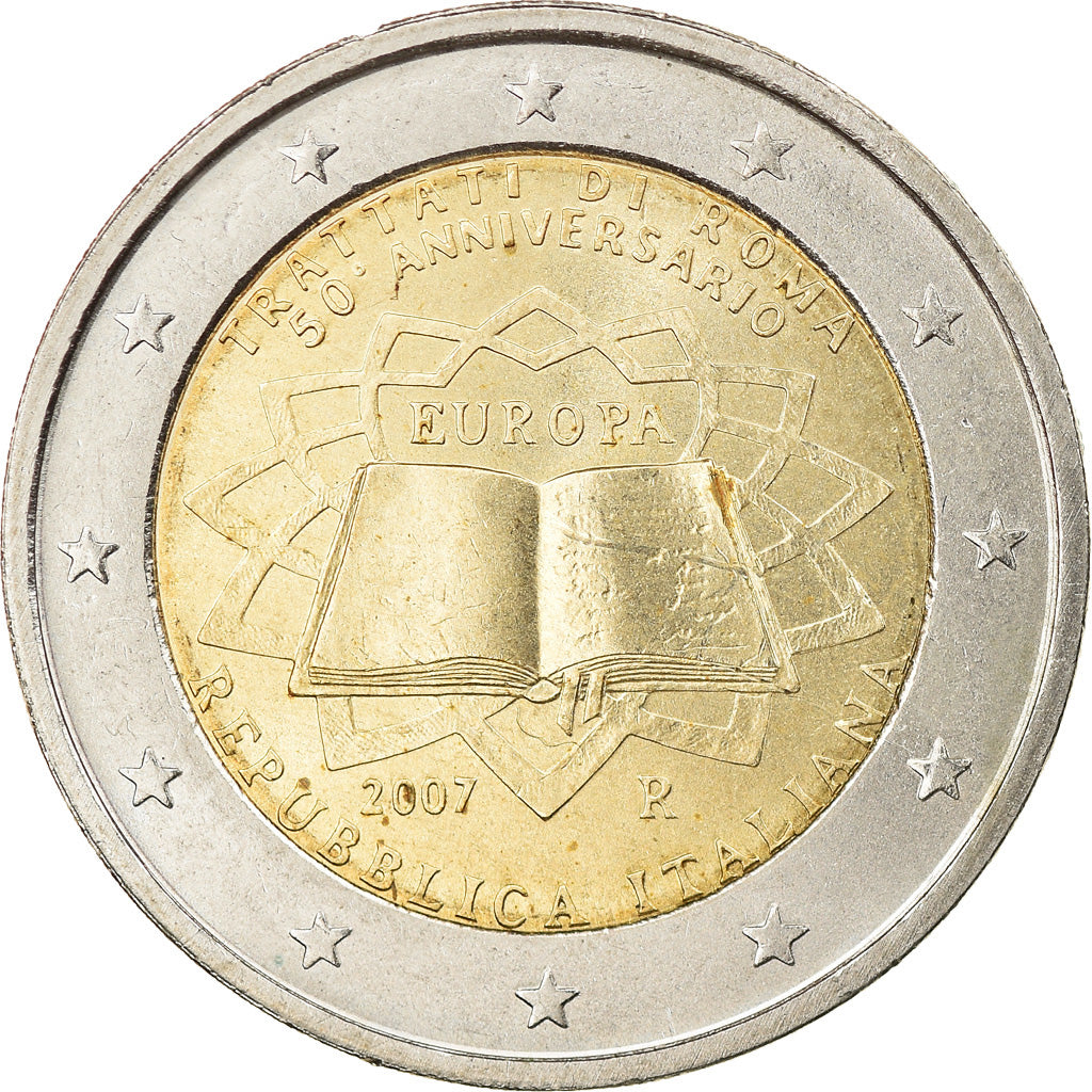 Italy, 2 Euro, 2007, Rome, AU(50-53), Bi-Metallic, KM:311
