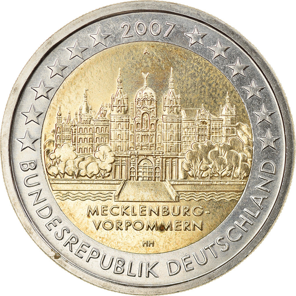 GERMANY - FEDERAL REPUBLIC, 2 Euro, Mecklembourg, 2007, Berlin, AU(55-58)