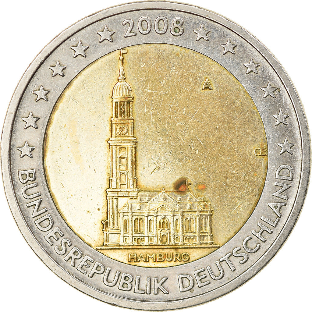 Niemcy - RFN, 2 Euro, 2008, Berlin, EF(40-45), Bimetaliczny, KM:261