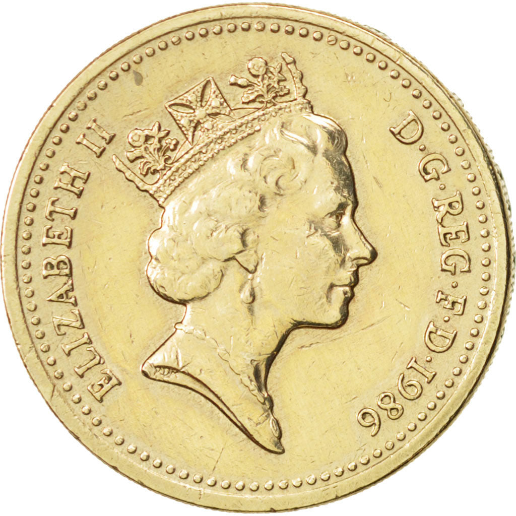 Great Britain, Elizabeth II, Pound, 1986, AU(50-53), Nickel-brass, KM:946