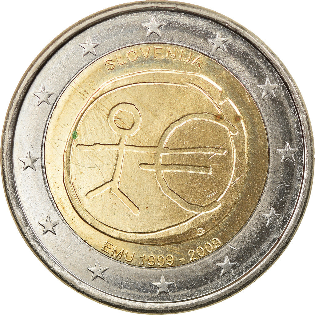 Słowenia, 2 Euro, EMU, 2009, AU(50-53), Bimetaliczny, KM:82