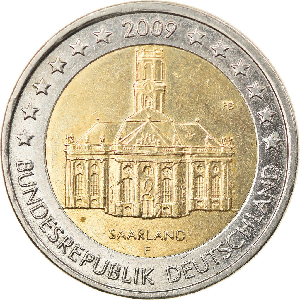 Bundesrepublik Deutschland, 2 Euro, Building in Saarland, 2009, Stuttgart, SS