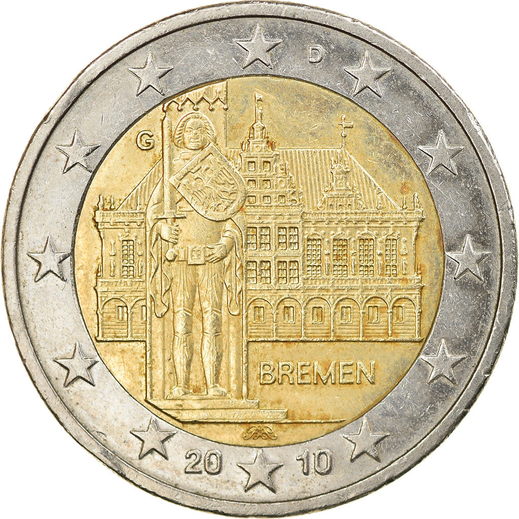 Bundesrepublik Deutschland, 2 Euro, 2010, Karlsruhe, SS, Bi-Metallic, KM:285