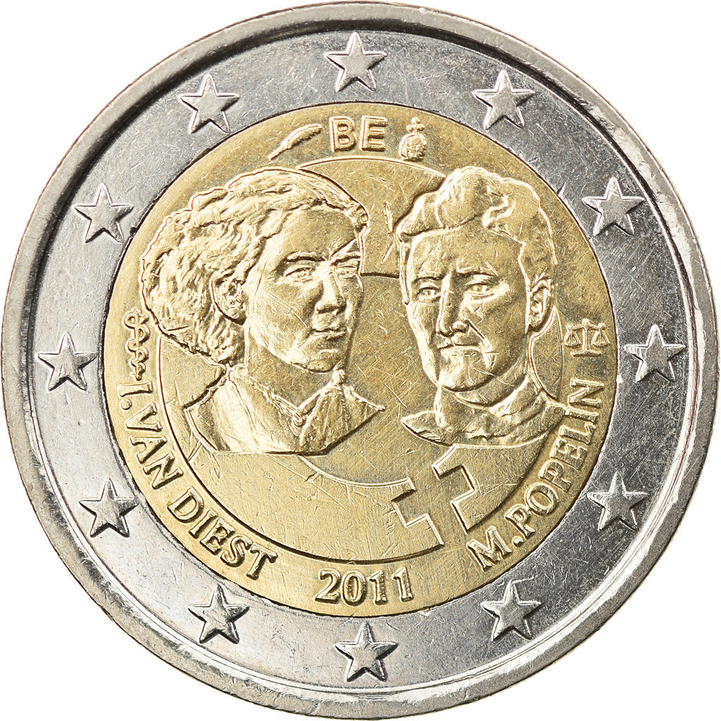 Belgien, 2 Euro, Rights of women, 2011, Brussels, SS, Bi-Metallic, KM:308