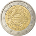 France, 2 Euro, 10 Jahre Euro, 2012, Paris, TB+, Bi-Metallic, KM:1846