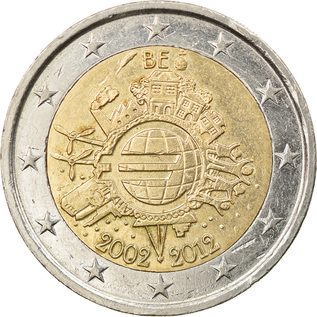 Belgia, 2 Euro, 2012, Brussels, VF(30-35), Bimetaliczny, KM:315