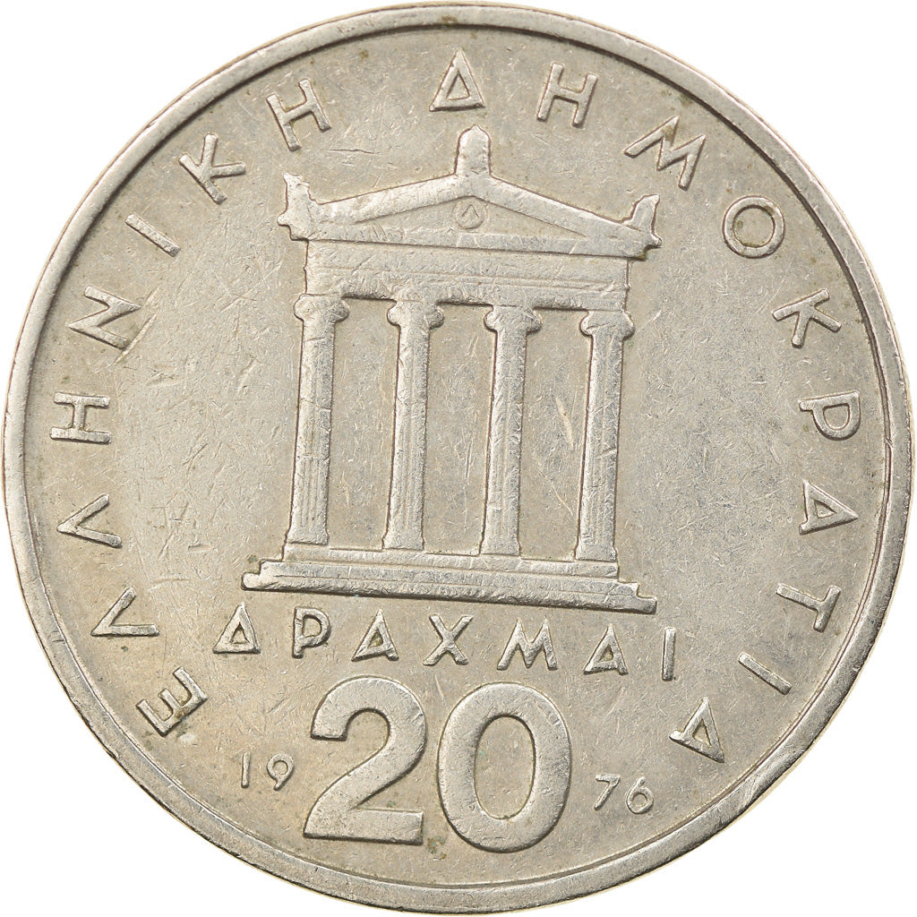 Münze, Griechenland, 20 Drachmai, 1976, SS, Copper-nickel, KM:120