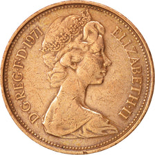 Great Britain, Elizabeth II, 2 New Pence, 1971, EF(40-45), Bronze, KM:916