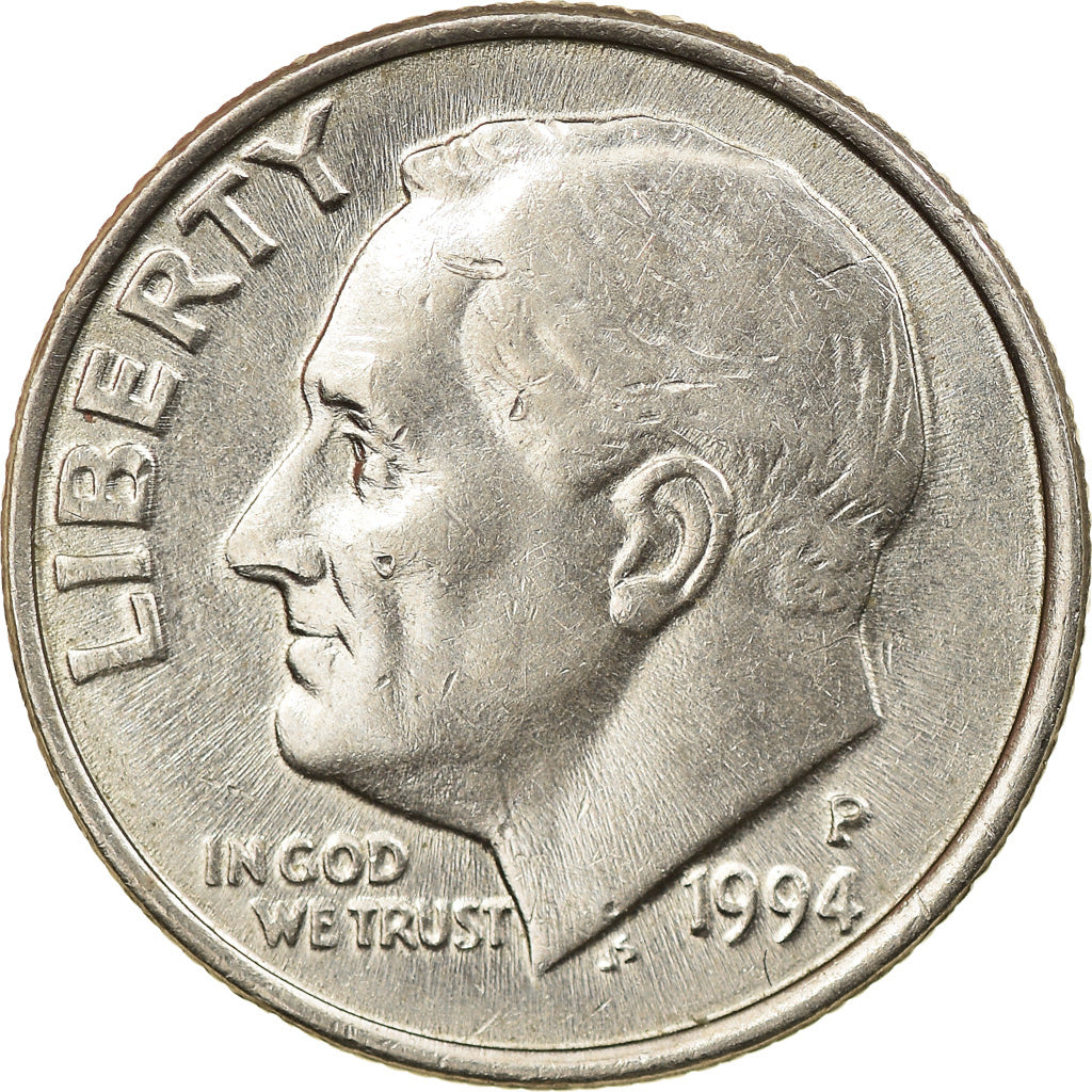 Coin, United States, Roosevelt Dime, Dime, 1994, U.S. Mint, Philadelphia