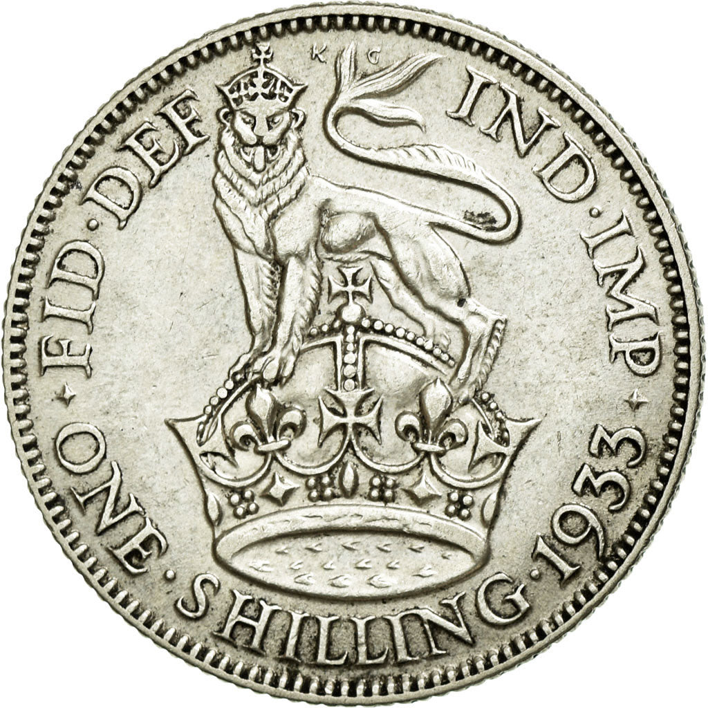 Coin, Great Britain, George V, Shilling, 1933, AU(50-53), Silver, KM:833
