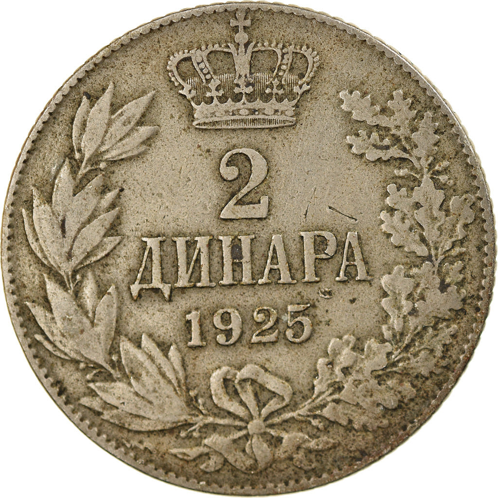 Moneta, Grecia, 2 Dinara, 1925, MB+, Alluminio-bronzo