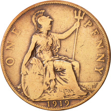 Coin, Great Britain, George V, Penny, 1919, VF(20-25), Bronze, KM:810