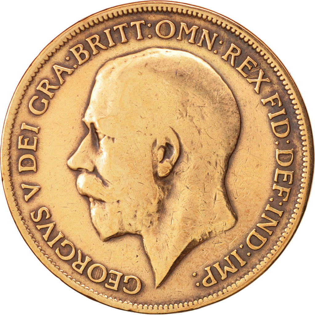 Coin, Great Britain, George V, Penny, 1919, VF(20-25), Bronze, KM:810