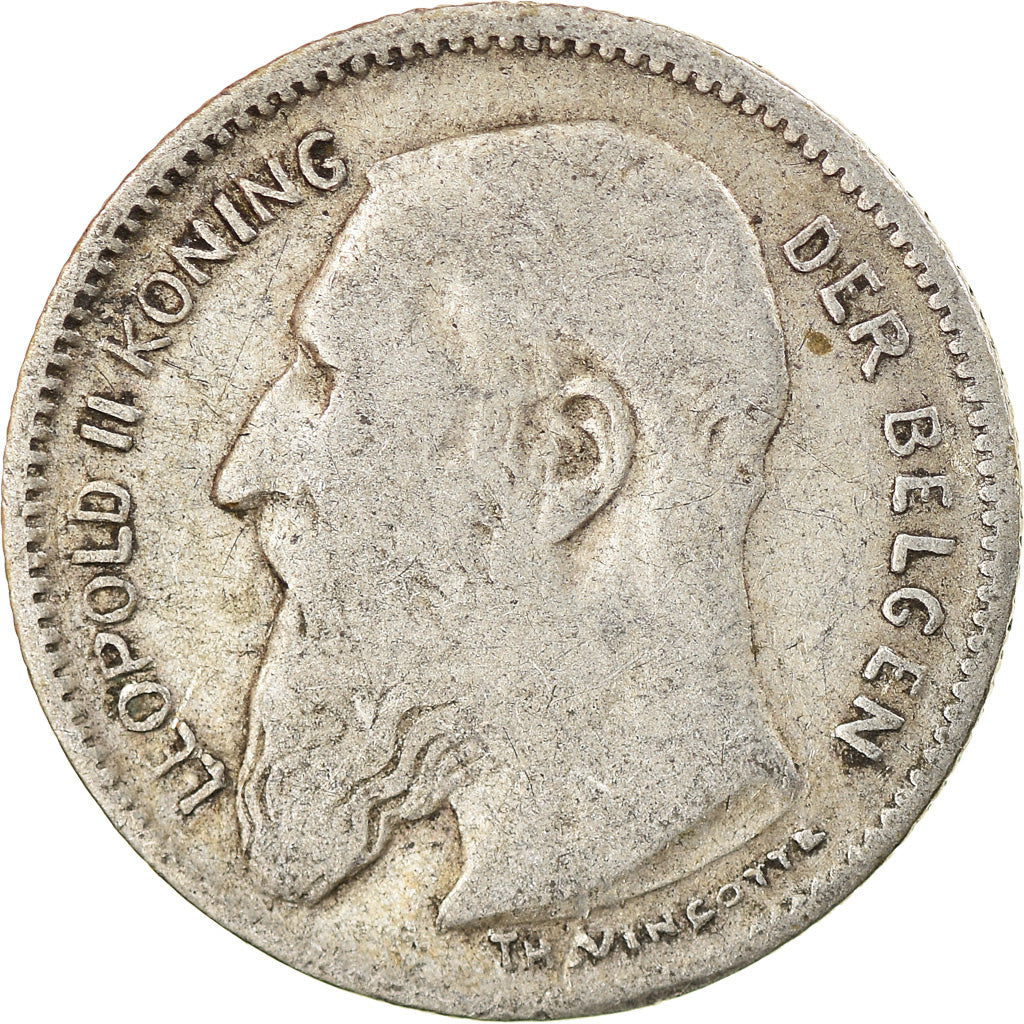 Moneta, Belgio, 50 Centimes, 1902, MB+, Argento, KM:61.1