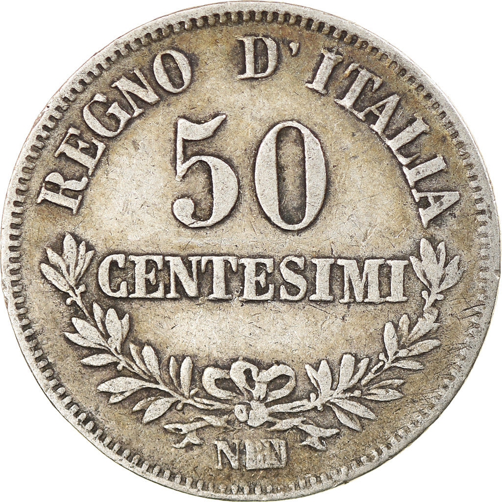 Coin, Italy, Vittorio Emanuele II, 50 Centesimi, 1867, Naples, EF(40-45)